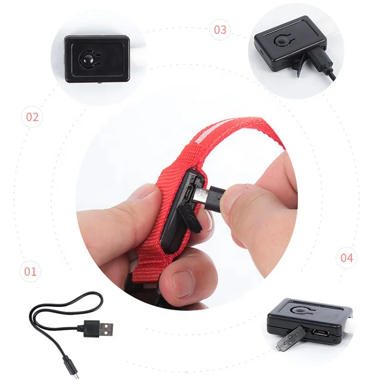 Лидер продаж на Amazon, перезаряжаемый светящийся Регулируемый жилет, нагрудный светодиодный провод для домашних животных