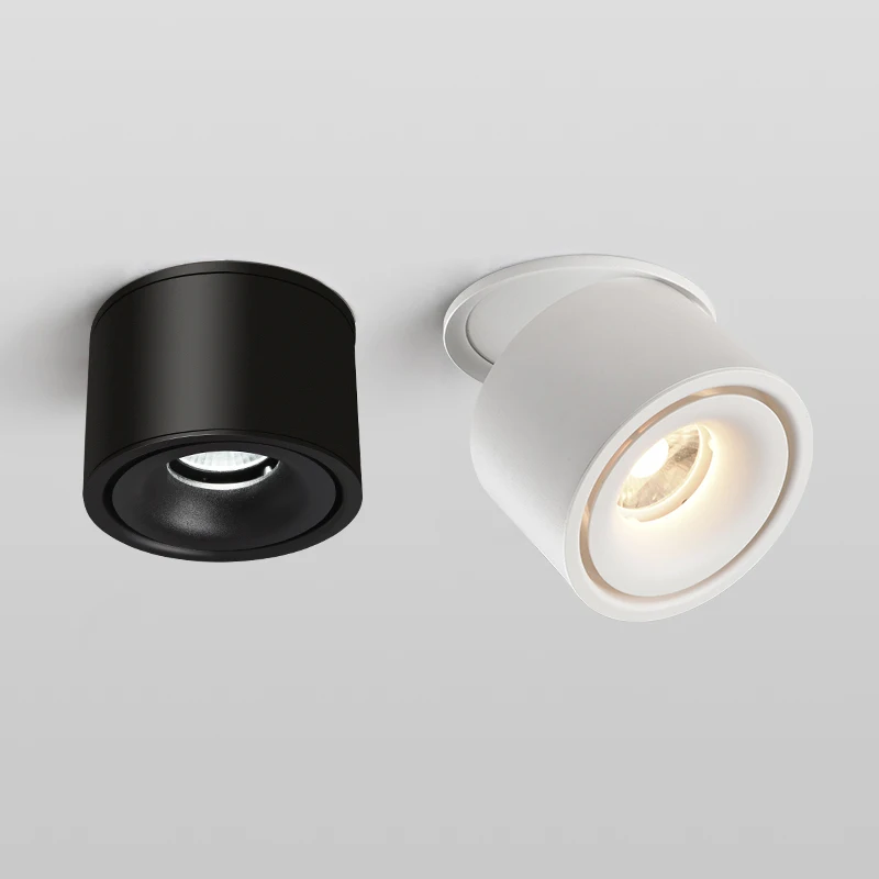 12W Recessed COB LED Down Light Aluminum Sandy Black White Embedded Ceiling Spot Light Lamp