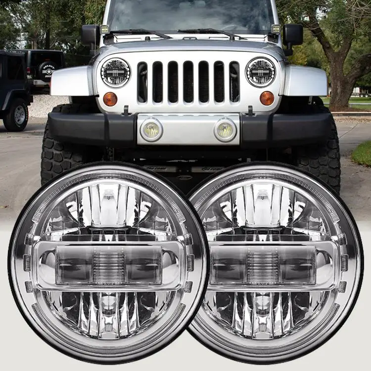 Factory direct wholesale King Kong led headlight 7 e mark, 7 inch led headlight for jeep wrangler JK JL