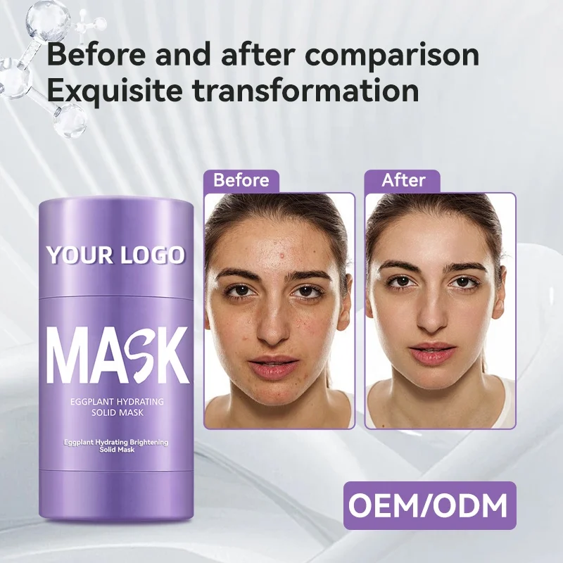 OEM/ODM Organic Mineral Mud Facial Cream Stick Solanum Fruit Extract Oil Control Dry Skin Beauty Makeup Face Cleaning Mask