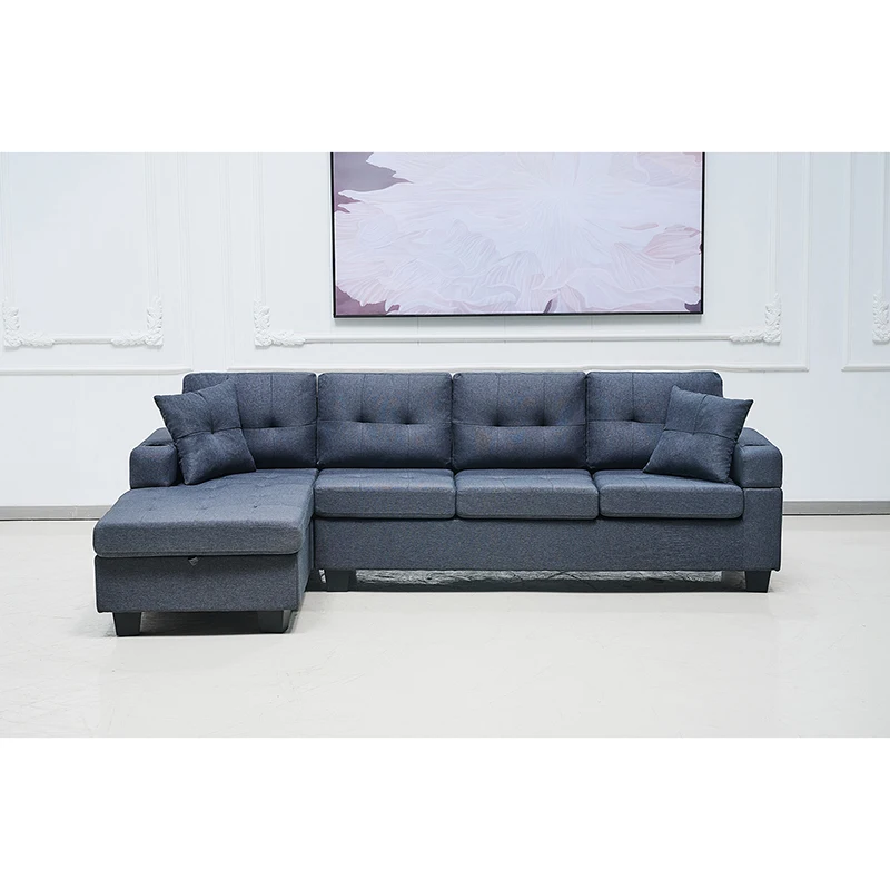 Dark Grey l Shaped Corner Modular Couches Sectional Sofa Leather Modern Shape Couch Set