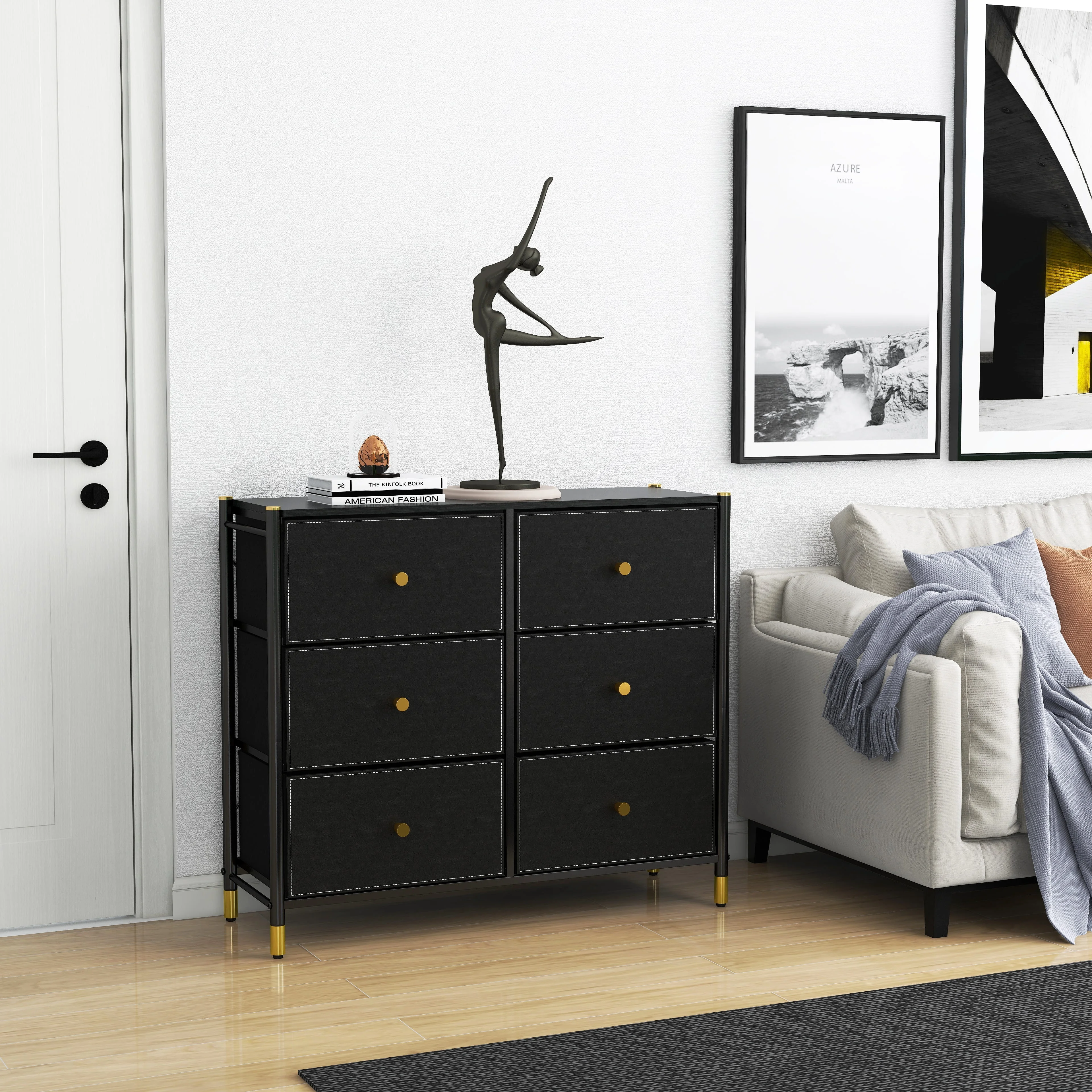 Foldable Drawer Dressers 4 Drawers Bedroom Furniture fabric storage dresser Storage Drawer Tower