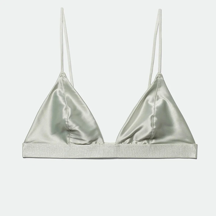 Luxury Wholesale Top Quality Soild Breathable Wire Free Plus Size Silk Bra For Womens