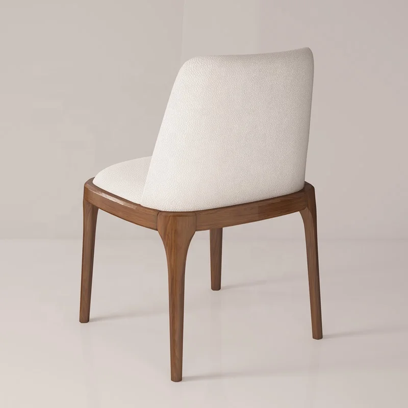 Wholesale Price European Modern Walnut Wood Feet Restaurant Armless Luxury French Dining