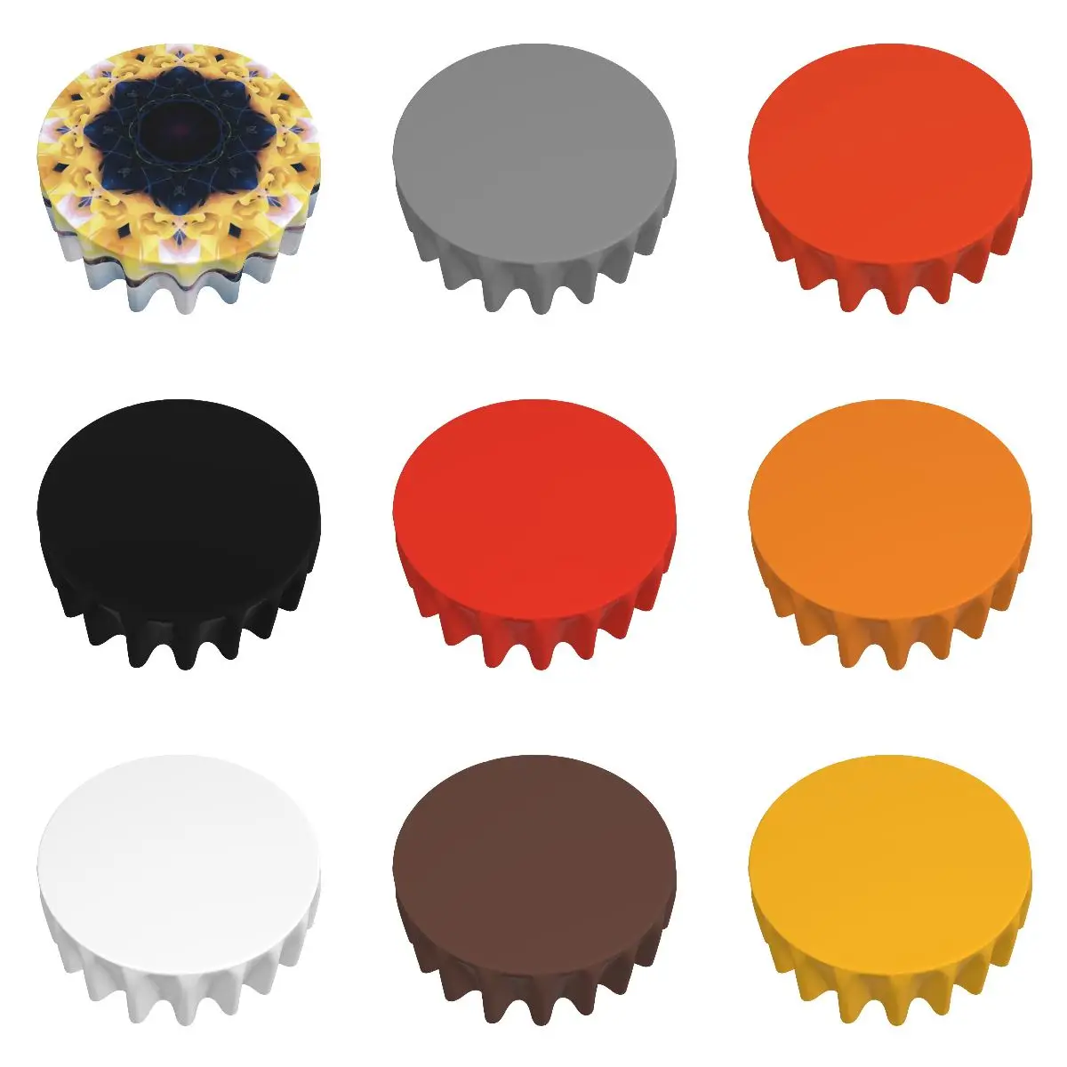 2021 Hot Tie dye Cartoon sequin tablecloth decorative jacquard polyester high quality Printed plain round tablecloths