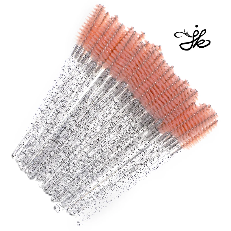 
Disposable Eyelash Cosmetic Glitter Wand Diamond Handle Nylon Brow One-off Mascara Brush 