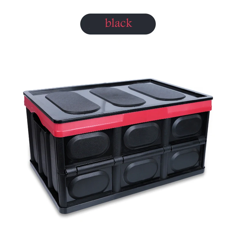 30L Foldable Vehicle Storage Box with Handle Plastic Stackable Car Trunk Organizer in Stock