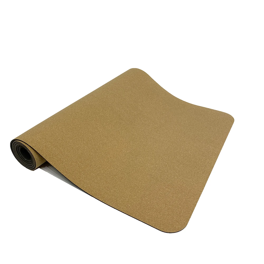 Eco Friendly Non-slip organic Customized Logo Natural Rubber Cork Hot Yoga Mat Suitable for Fitness