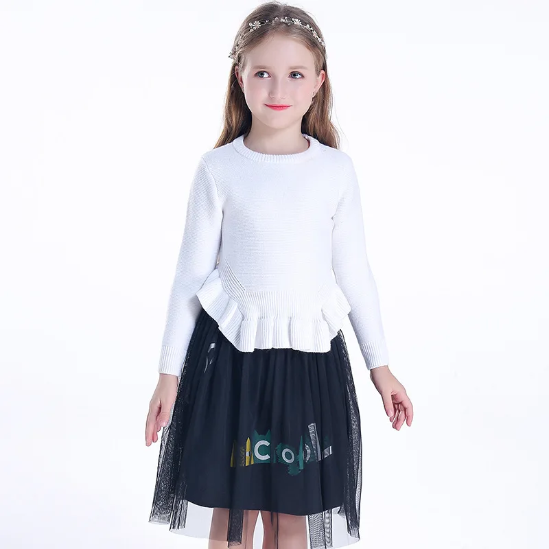 2021 kids crew neck winter fashion knitting girl sweater