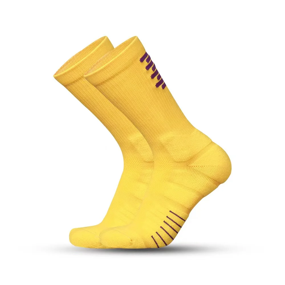8 Colors custom logo thick terry cushioned athletic crew men elite basketball socks