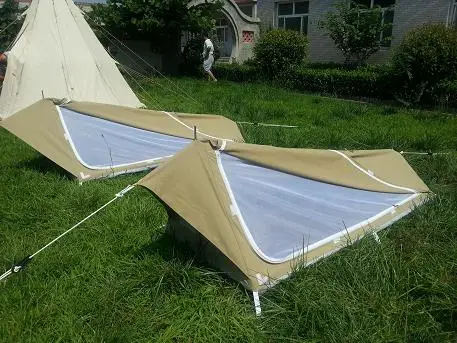 small type two pole swag tent for camping cotton canvas swag tent