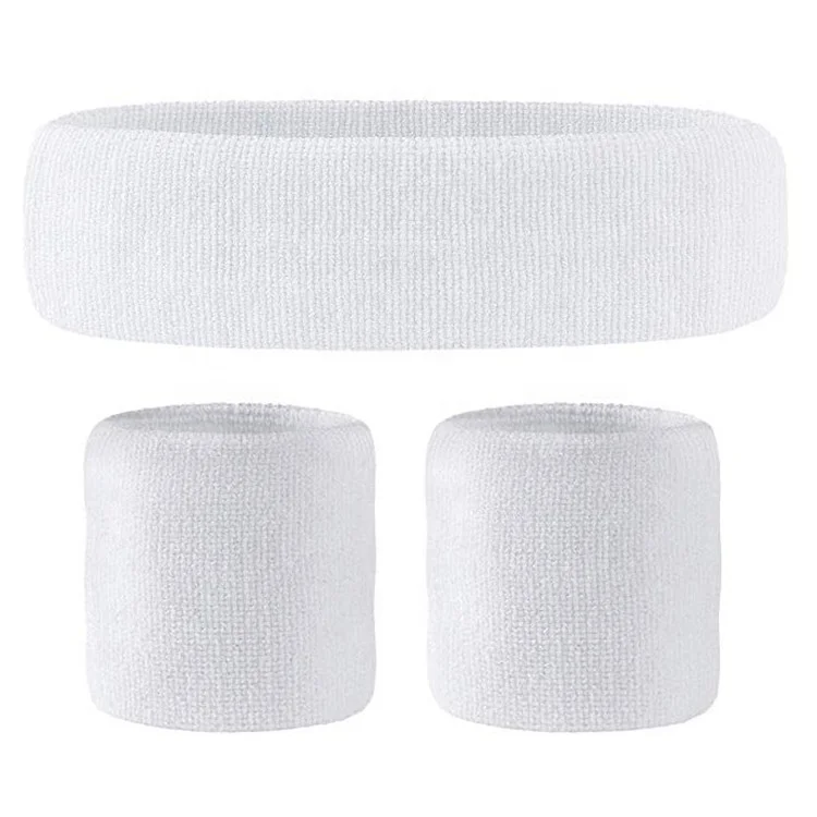 Дешевые оптовые пользовательские махровые хлопковые браслеты и Повязки На Голову/спортивные повязки