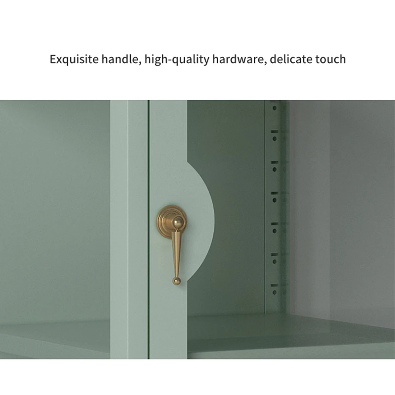 GREEN COLOR LIVING ROOM CABINET MODERN DESIGN 3 DOOR GLASS DISPLAY CABINET WHOLESALE CUSTOMIZED FURNITURE