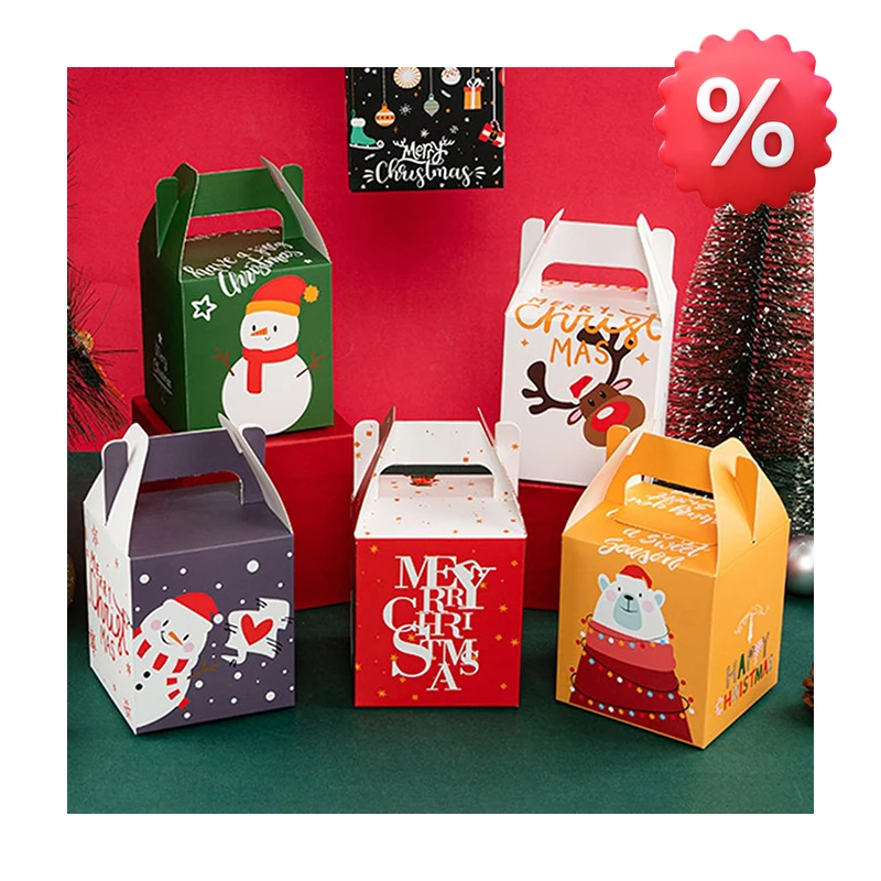 Factory Price Christmas Gift Small Gift Boxes Of Candy Apple Aneroid Stereo Peace Fruit Cartons Portable Folding Box