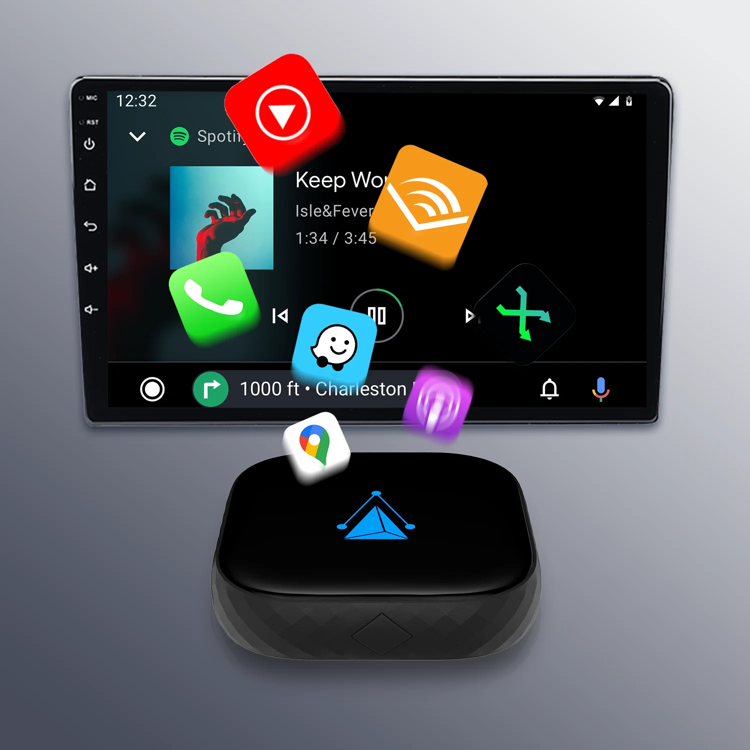 Wireless android auto adapter universal for all brads Google map BT 5.0 Automatic re-connection smart box for Samsung car dongle