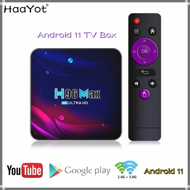 Android 11 TV Box 4k HDR RK3318 4GB Ram 32GB 64GB Quad core 2.4G 5G Wifi 3D IPTV Smart Set Top Box USB3.0 BT