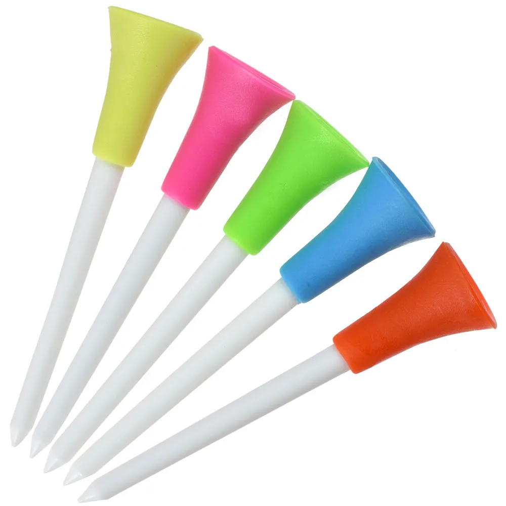 Golf colorful plastic ball nail seat durable golf tee with soft rubber cover high-quality golf accessories and supplies