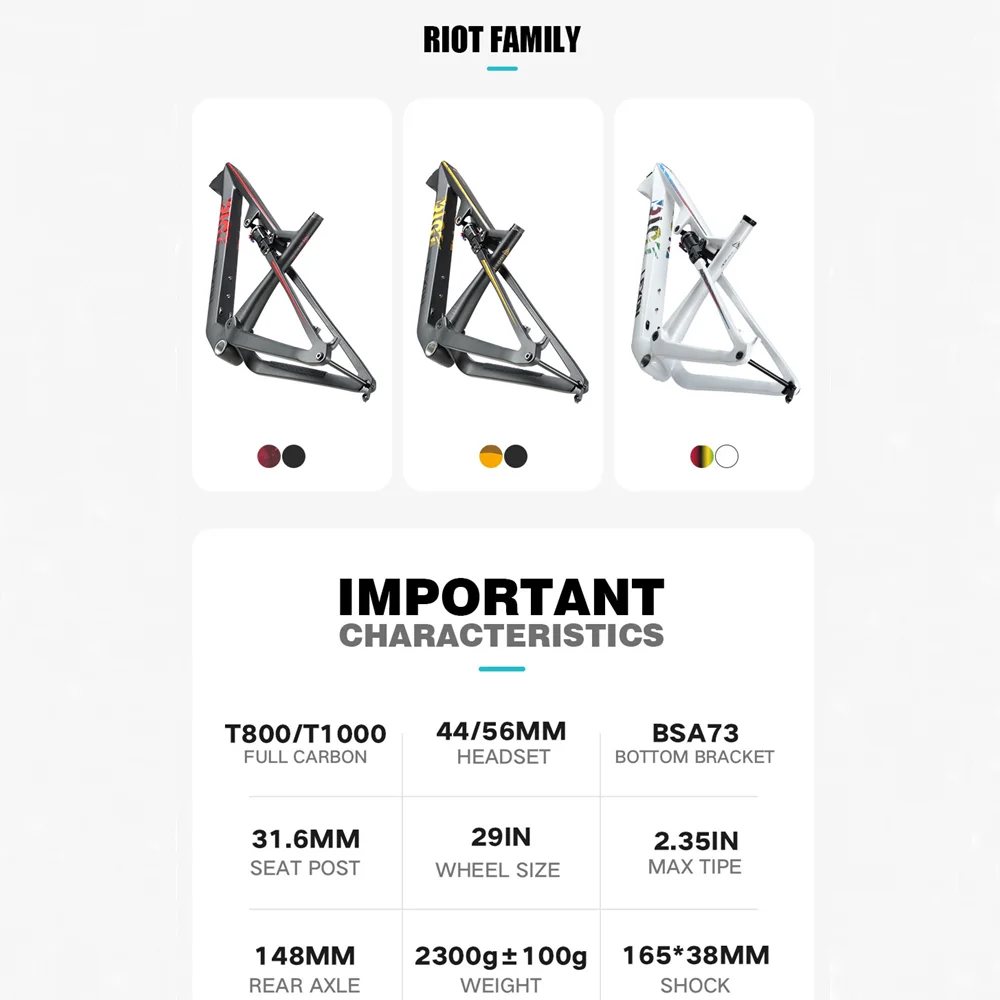 Карбоновая рама для горного велосипеда LEXON t1000 с полной подвеской 29er Boost 120 мм AM DH XC