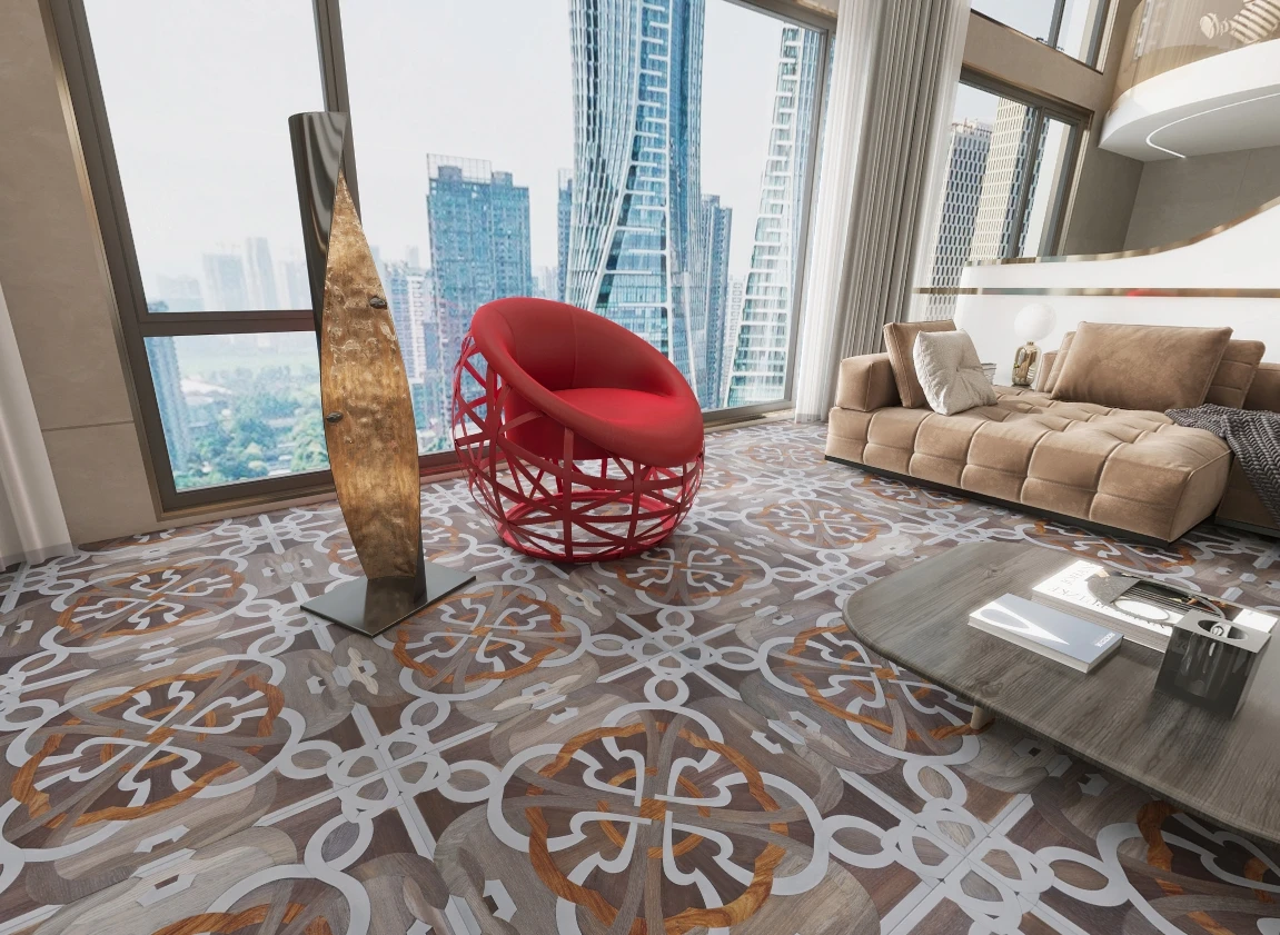 Modern Metal Parquet Designs: Handcrafted Luxury Brass and stainless steel Flooring wood parquet