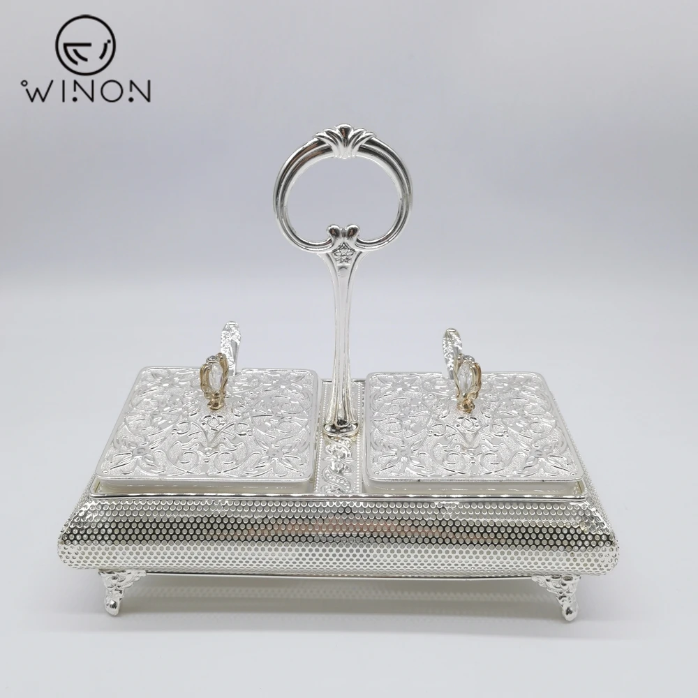 Amazon fashion Arabic Turkey Decorative Kitchen Hotel Restaurant Coffee shop ceramic Sugar Cup With Spoon in 2pcs set