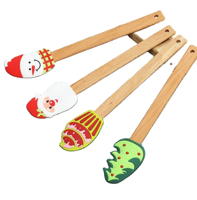 Christmas presents for Children  Epoxy Resin Christmas Silicone Spatula, Cake Butter Spatula  For Kitchen Mixing Cooking Baking