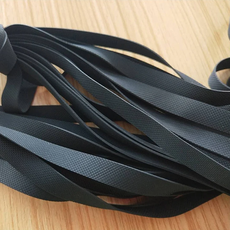 Custom Made One Side Smooth One Side Ribbed Rubber Elastic Tape