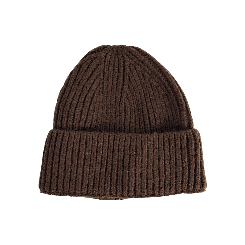 Custom Logo Winter Warm Casual Crochet Beanie Cap Sports Cuffed Knitted Hats Wholesale