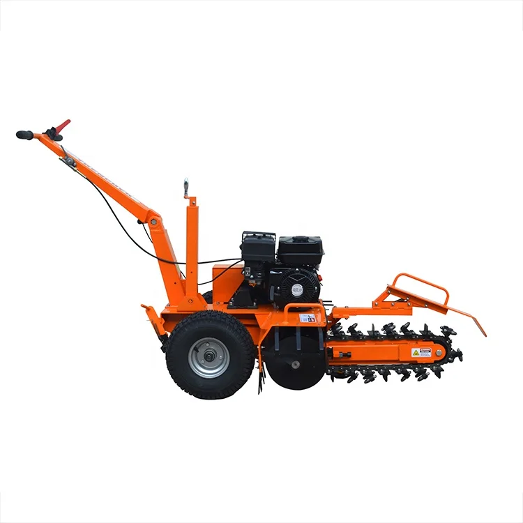  7hp Loncin/Ducar/B & S/Honda бензиновый двигатель идущий за мини-цепной траншеекопатель для укладки