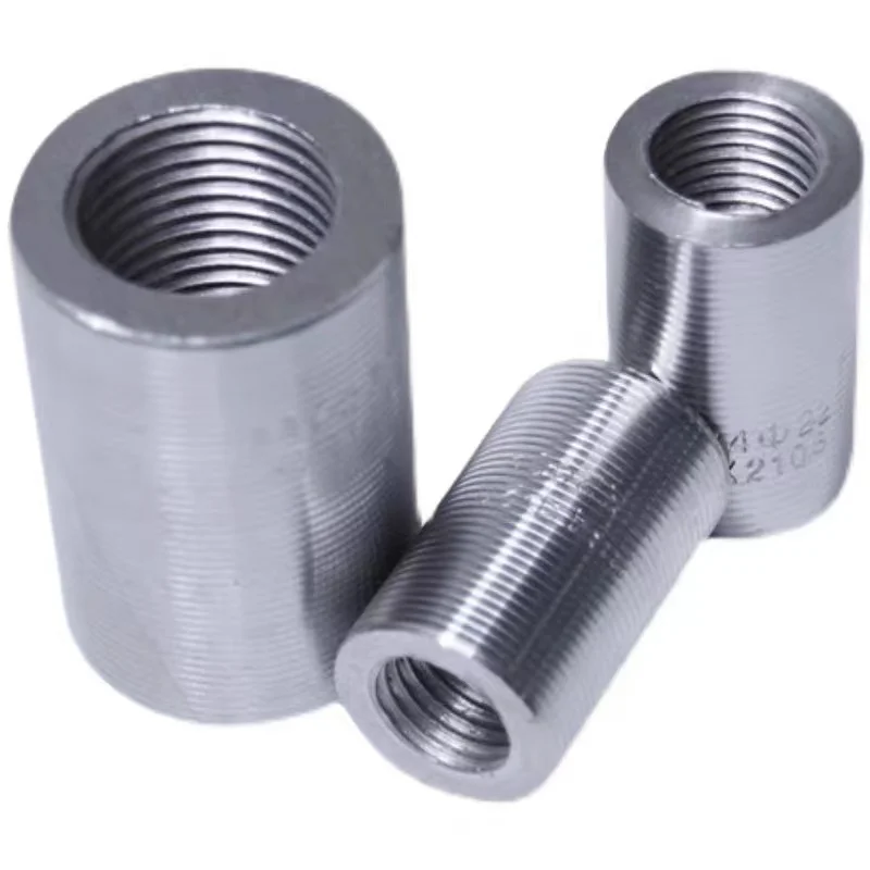 China manufacturer pressed steel sleeve coupler reinforcing steel threaded rebar coupler Round coupling nuts