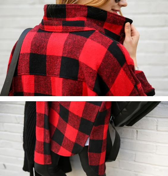 
new wholesale women casual cotton flannle oversize long plaid shirts 