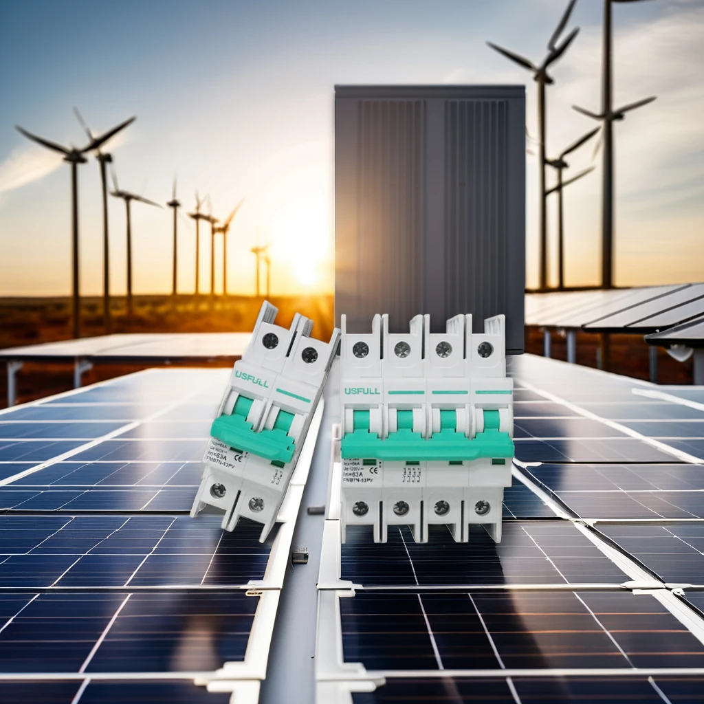USFULL DC MCB CE IEC сертификат 20A миниатюрный автоматический выключатель 2P 4P 10A 16A 25A 32A 40A 50A 63A солнечный PV