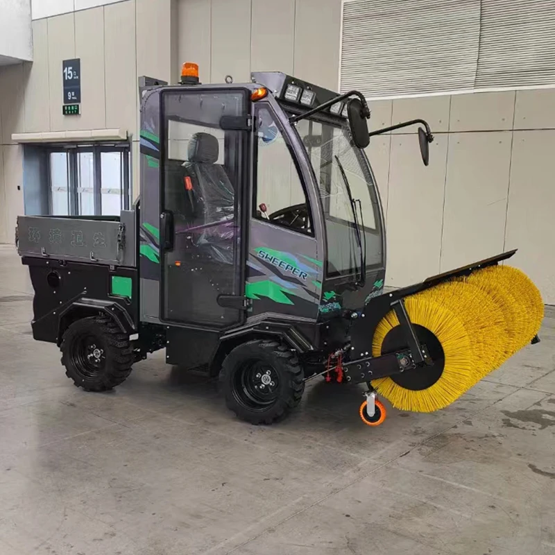 Enclosed cockpit multifunction  Ride on Snowplow Snowblower Machine Road Snow Sweeping Sweeper Machines