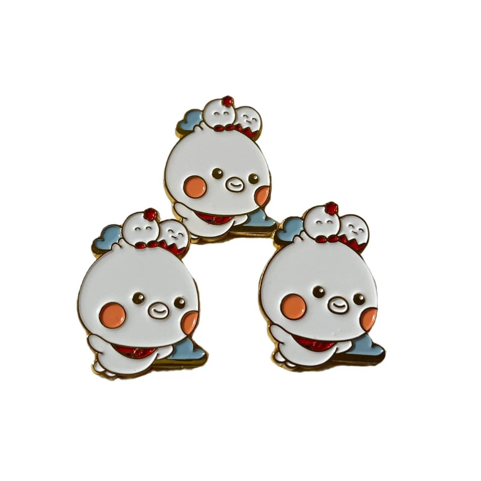 The new hot funny pins badge set wholesale custom blank zinc alloy cartoon kawaii colourful metal soft enamel pin bird with hat