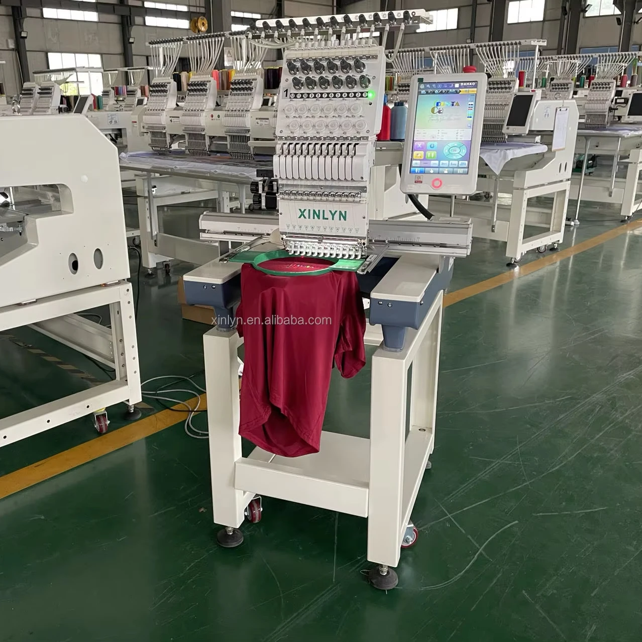DDP XINLYN good price one head 12 needle 350*500mm high speed home mini cap garment tshirt flat auto computer embroidery Machine