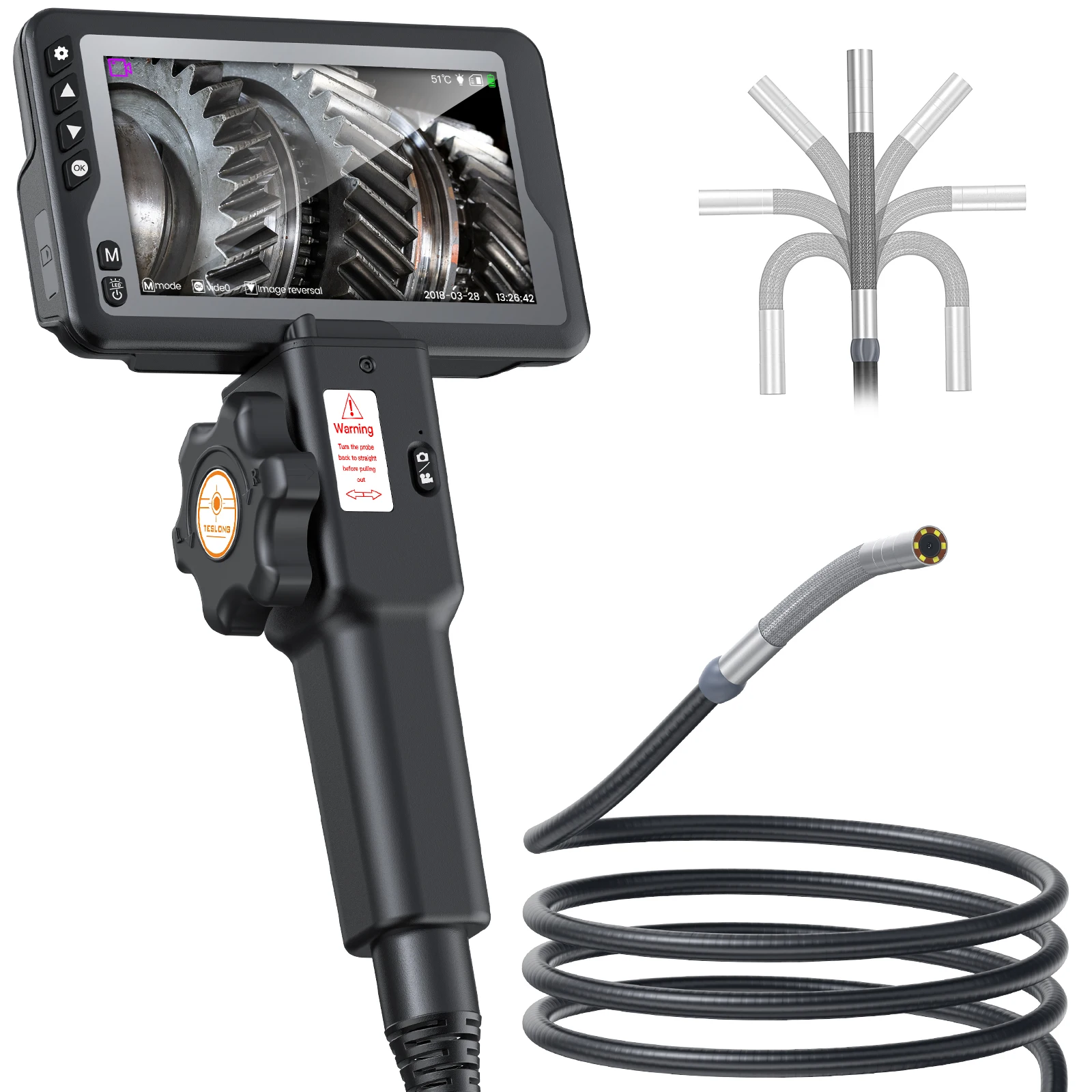 Professional 2-way 180 degree articulating Endoscope Camera with 4.5in LCD Screen HD 1080P Digital borescope endoscope