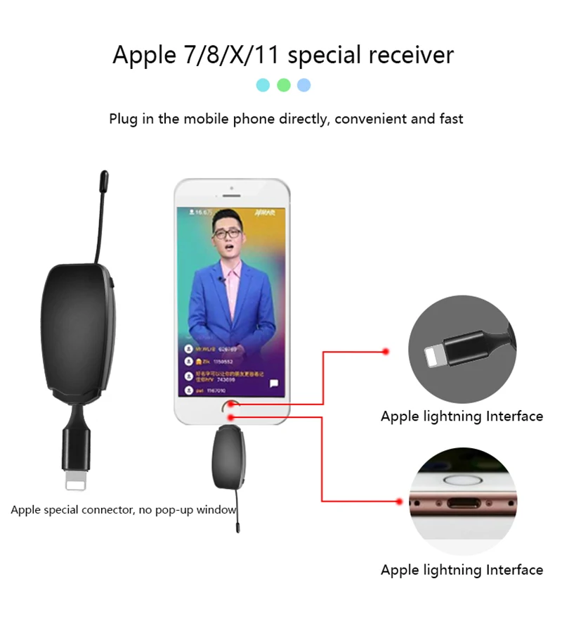 
Professional Wireless Microphone Condenser Drums Lavalier Microphone Studio UHF Cordless Microphone Recording Type c 