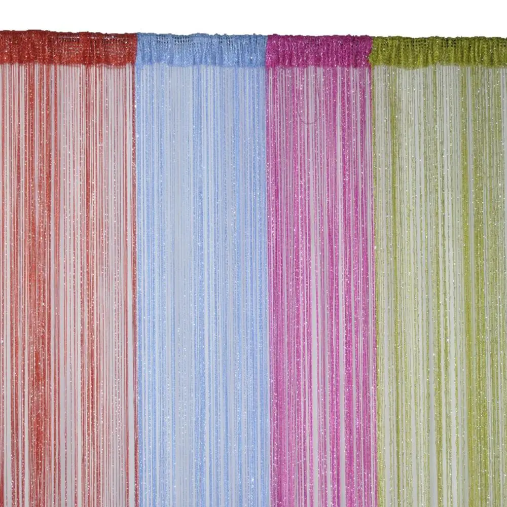 Rod Pocket Wedding Line Silver Spaghetti Thick Decorative String Curtain