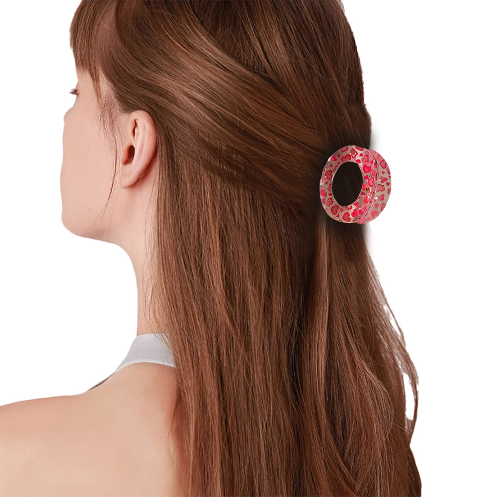 Flower star love heart hair claw clip transparent hair clamp woman hair accessories