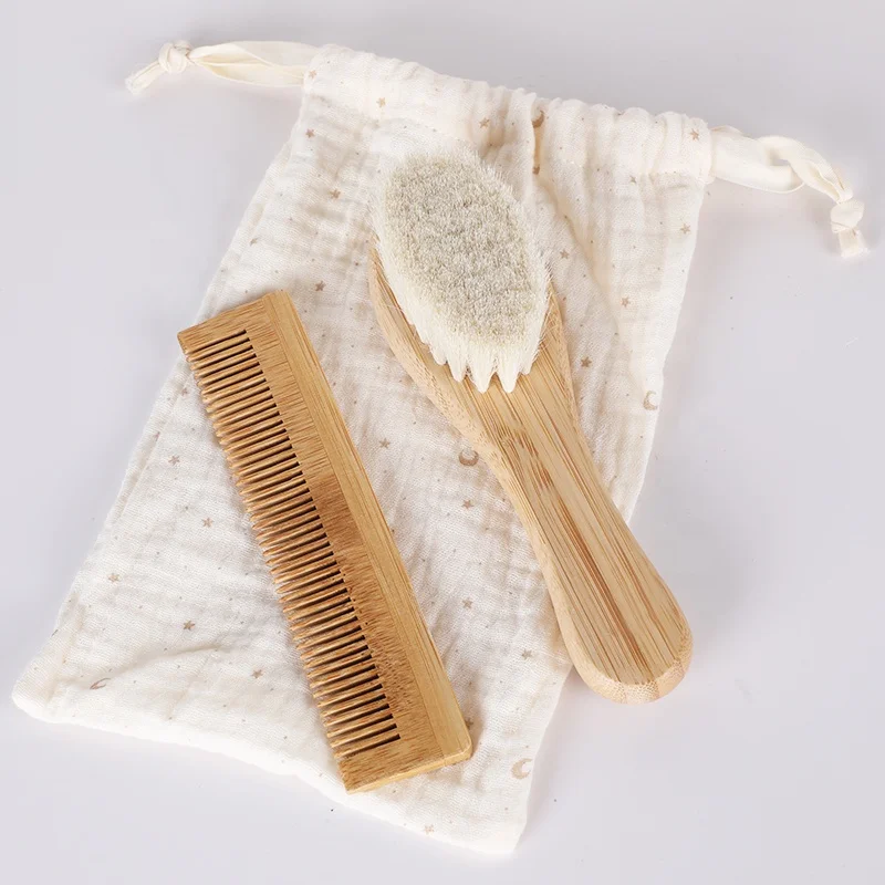 Creative art high quality natural wooden brush comb set soft bristles hairbrush  bristles baby hair brush