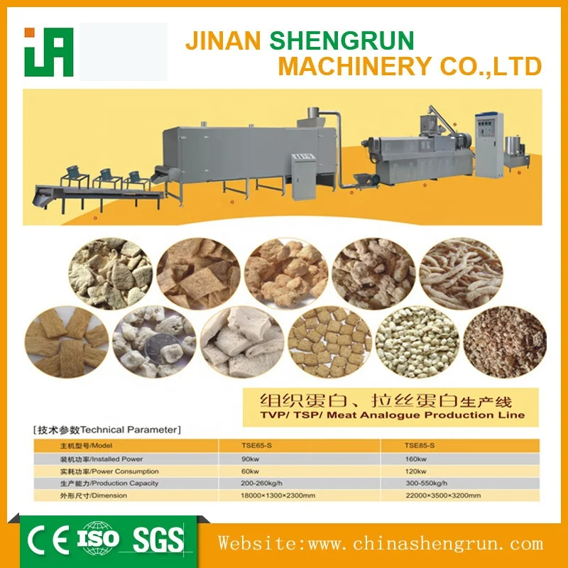 Twin Screw Full Automatic Tvp Textured Soy Protein Extruder Texture Soy Protein Machinery Processing Line