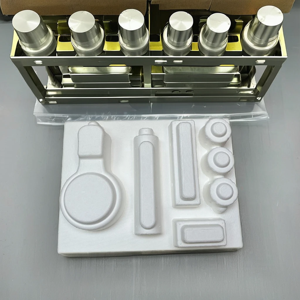 Custom Molded Packaging for Cosmetics Virgin Bagasse Fiber with Recycled Pulp Insert Unbleached Inner Tray