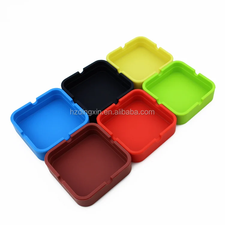 Ashtrays Portable Silicone Square Ashtray Reusable soft Ashtray