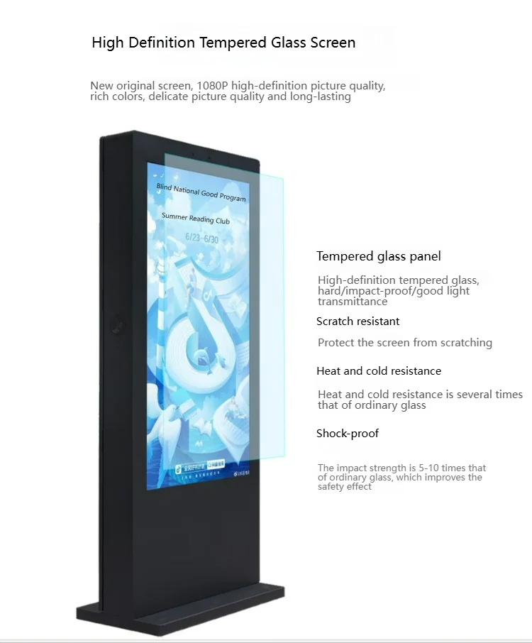 65inch Digital Signage And Displays Solar Panel Capacitive Touch Android Lcd Display Other Outdoor Advertising Equipment Screen