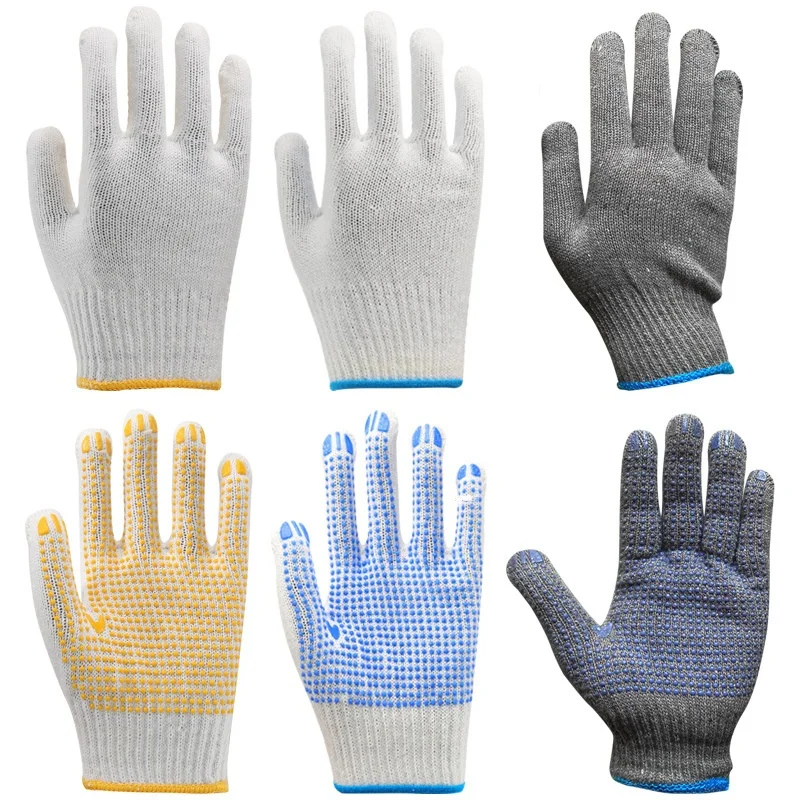 GLBZ017 Wholesale reusable industrial gloves men pvc cotton protective truck driver work glove safety construction gloves