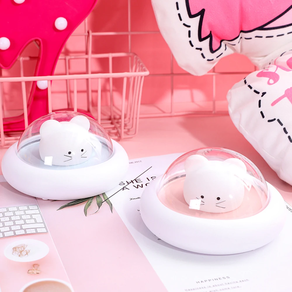 
USB charging 3 gear adjustment night light UFO space cute mouse lamp cartoon children baby lamp intelligent touch LED light 