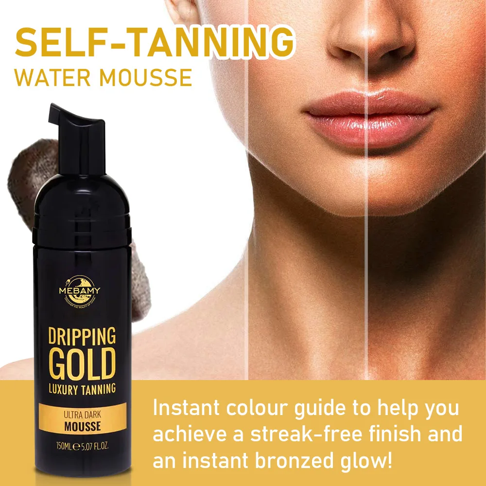 Wholesale Natural Organic Sunless Ultra Dark Body Tanning Mousse Private Label Self Tanning Mousse Spray Foam