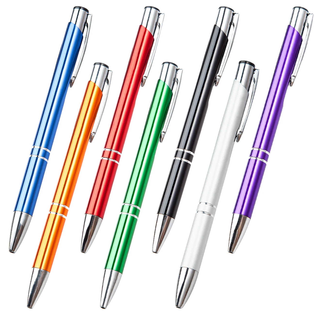 Top Selling Business Writing Gifts Office Metal Clip Aluminum Ballpoint Pen Multi Color Metal Ballpoint Pen