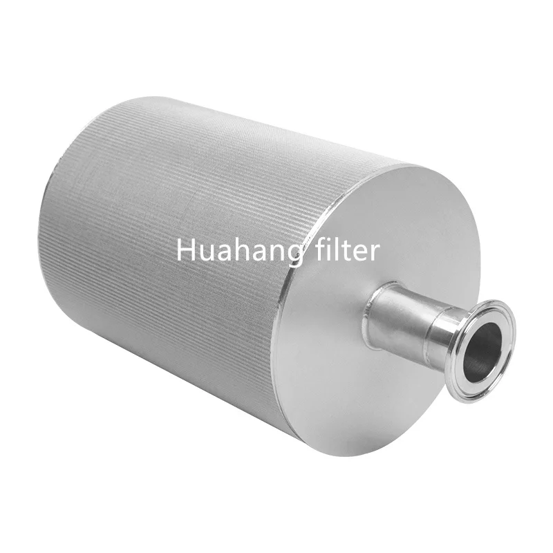 Quick-install interface metal  fiber felt sintered sintered wire mesh 304/316 filter element for chemical processing