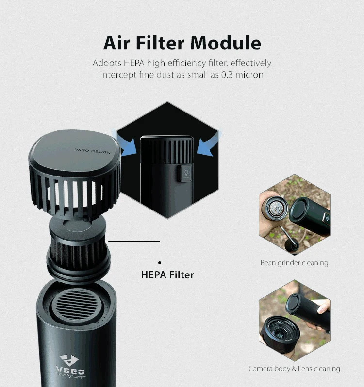 VSGO VS-VC01 2022 New Products Portable Handheld Mini Vacuum Cleaners For Car Cleaning Vacuum Suction 16000Pa