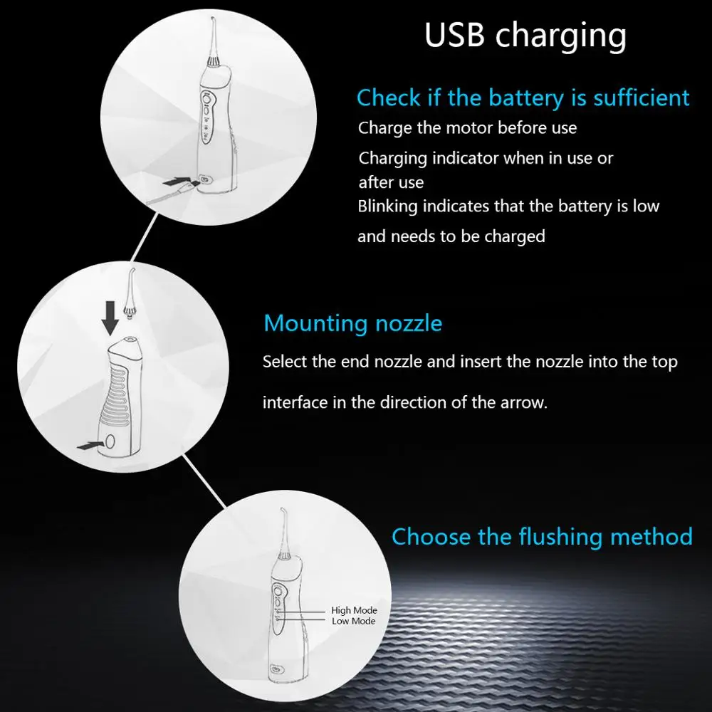 Teeth Water Flosser ,Water Pick Flosser Dental Toothbrush Teeth Cleaner,Walter Jet Portable Cordless Oral Irrigator